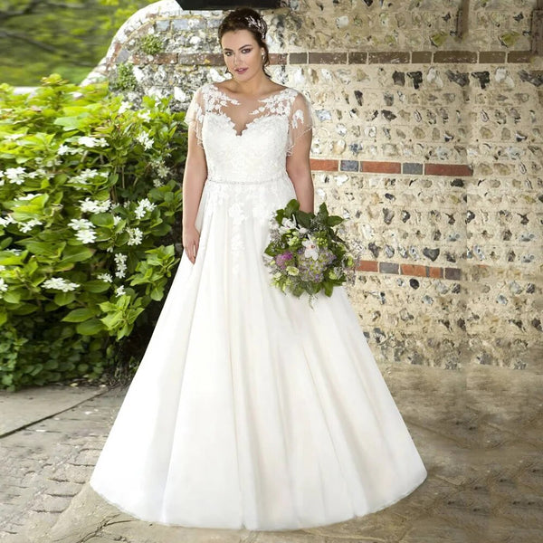 A-line Wedding Dress 624, Bridal Gown, Ivory Wedding Dress, Lace