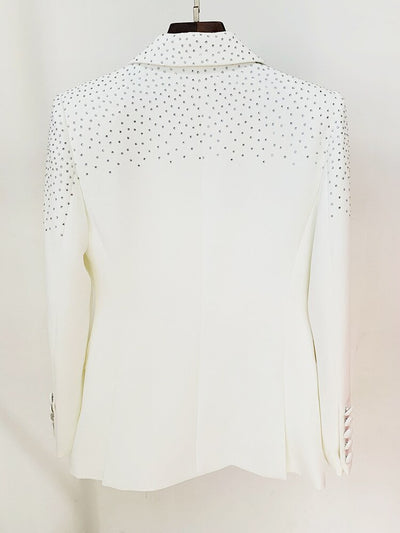 TJ180 Fashion Rhinestone white Blazer for Women (S-XXL)