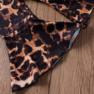 FG622 3pcs/set Tops+Leopard Pants+Headband for girls(2 colors )