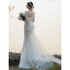 CW894 : 3D Floral Square Neck mermaid Bridal Gown