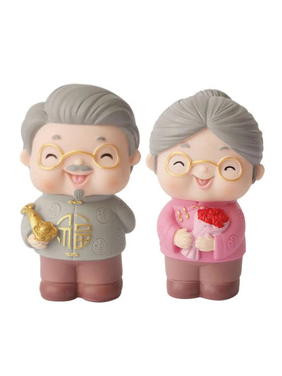 DIY632 Chinese style grandpa & mother Cake Toppers
