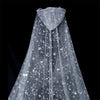 BV243 Hooded bridal veil Sequin Stars & Moons(350cm)