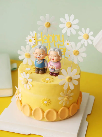 DIY633 Lovely Grandpa and Grandma Cake toppers & Decoration