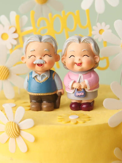 DIY633 Lovely Grandpa and Grandma Cake toppers & Decoration