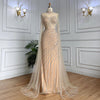 LG629 Luxurious cape sleeve Pageant gowns (4 Colors )