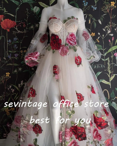CG399 Floral Embroidery Wedding dress for Pre-wedding photoshoot
