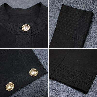 TP91 : 2pcs/set button Black Jacket+Pants