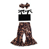 FG622 3pcs/set Tops+Leopard Pants+Headband for girls(2 colors )