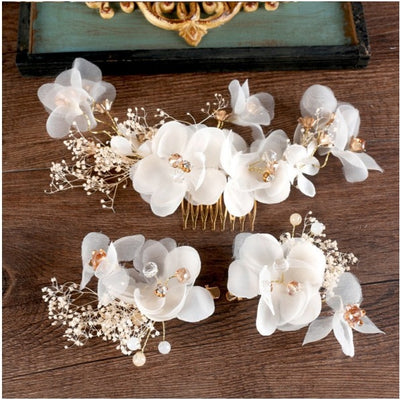 BJ550 : 3pcs/set flower bridal hair accessories