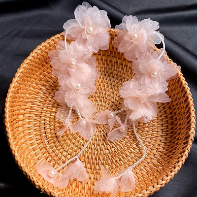 BJ552 Beautiful Flower fabric long Bridal hair Accessories