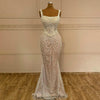 HW562 Mermaid wedding gown Spaghetti Strap pearls beaded