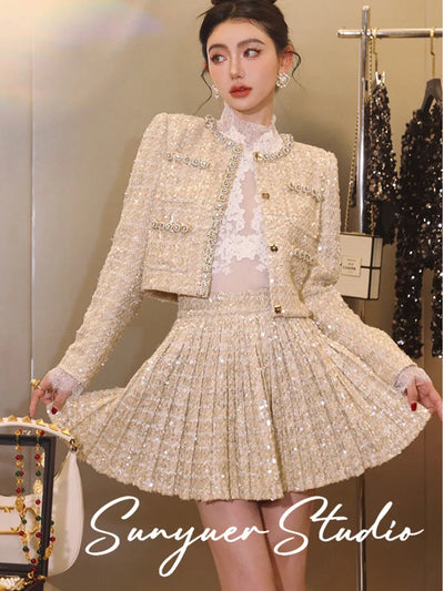 CK157 Elegant korean Jacket+skirt set (S-2XL)