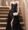 PP628 Black Sequins Prom dresses (S-4XL)