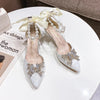 BS333 Wedding shoes Pointed Toe Butterfly Buckle (Silver/gold)