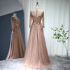 LG653 Handmade Luxury Rose gold Evening gowns