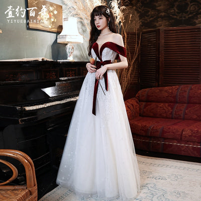 LG638 Luxurious Pearl Beading Evening gown