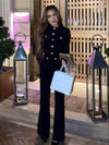 TP91 : 2pcs/set button Black Jacket+Pants