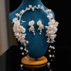 BJ554 Korean-style flower tassel Bridal headband+Earrings
