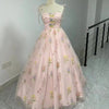CG412 Simple Ball gowns Floral Embroidery ( 3colors )
