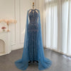 LG621 handmade Evening Gown with Cape Sleeves ( 4 Colors )