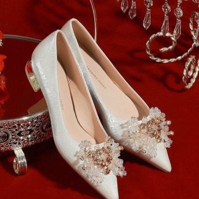 BS317 Creamy white Wedding shoes