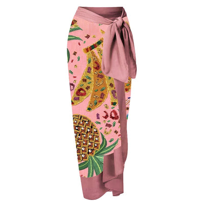 SW99 Fruit Print Deep V One-Pieces Swimsuit
