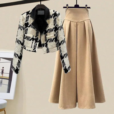 KP159 : 2pcs/set Korean style Coat+Skirt ( 3 colors )