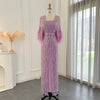 LG650 Luxury Feathers sequin Evening Gowns ( 4 Colors )