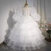 FG627 Sequined Pearl Tulle Layered Dress for Girls ( 2 colors )