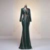 MX636 Plus Size long sleeve mermaid Evening dresses ( 4 Colors )