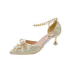 BS305 Rhinestone Bridal shoes (Gold/Silver)