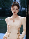 BH423 Bridesmaid dresses Champagne Floral Embroidered  ( 2 styles )