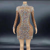 KP121 Singer Dress Sparkly Crystal Transparent