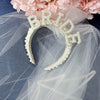 BV201 Bride to be Pearl tiara with veil for Hen night Party