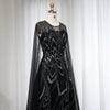 LG656 Luxury Evening Gown with Cape Sleeves (3 colors )