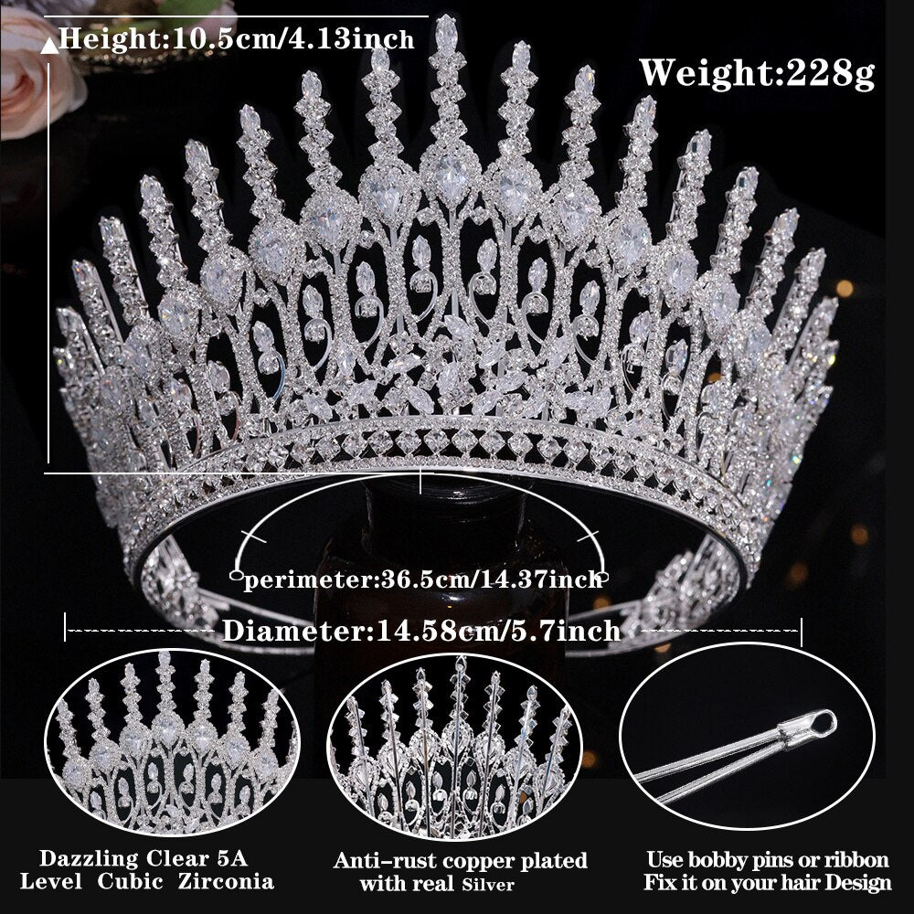 BJ378-1 Luxurious diamond Bridal Crown - Nirvanafourteen