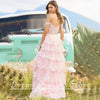 PP642 Prom Dress A-Line Applique Sequin Tiered