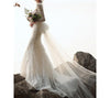 CW894 : 3D Floral Square Neck mermaid Bridal Gown