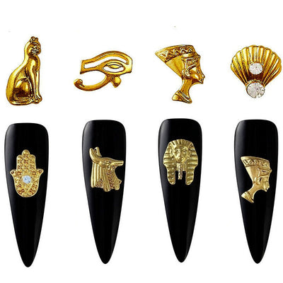 BC91 : 20PCS  Egyptian Style Gold Nail Art Decorations (8 styles )