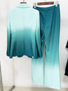 TP109 :2pcs Fashion Gradient Blazer +Flare Pant (3 colors )