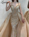 LG658 Champagne Beaded Formal Occasion gowns