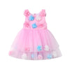 FG130 Pink 3D Flowers Princess Dress