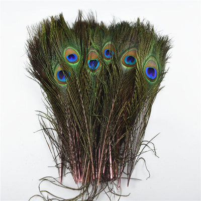 DIY370: 10Pcs/Lot Peacock Feather for Wedding Decoration ( 21 colors )