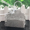DIY350:10pcs/lot RosLaser Cut Hollow Candy Boxes With Ribbon (10 Colors)