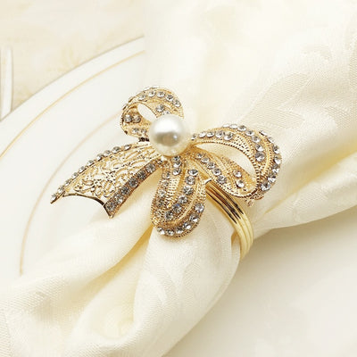DIY324 : 10pcs/lot 7 styles of Luxury style diamond & Pear Napkin Rings
