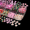 BC18 : 12 Grids/Box Mixed 3D Love Heart Nail Decoration