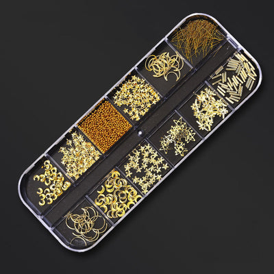 BC69 :12Grids/box Mixed Size 3D Resin Nail art decoration