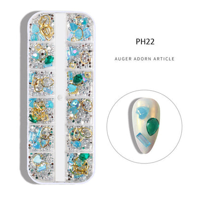 BC69 :12Grids/box Mixed Size 3D Resin Nail art decoration