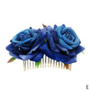 BJ113 Artificial Rose Flower Bridal Hair Combs (5 Colors)