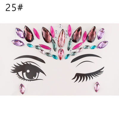 BC54 : 16 styles Face Crystal  stickers  for Fancy makeup